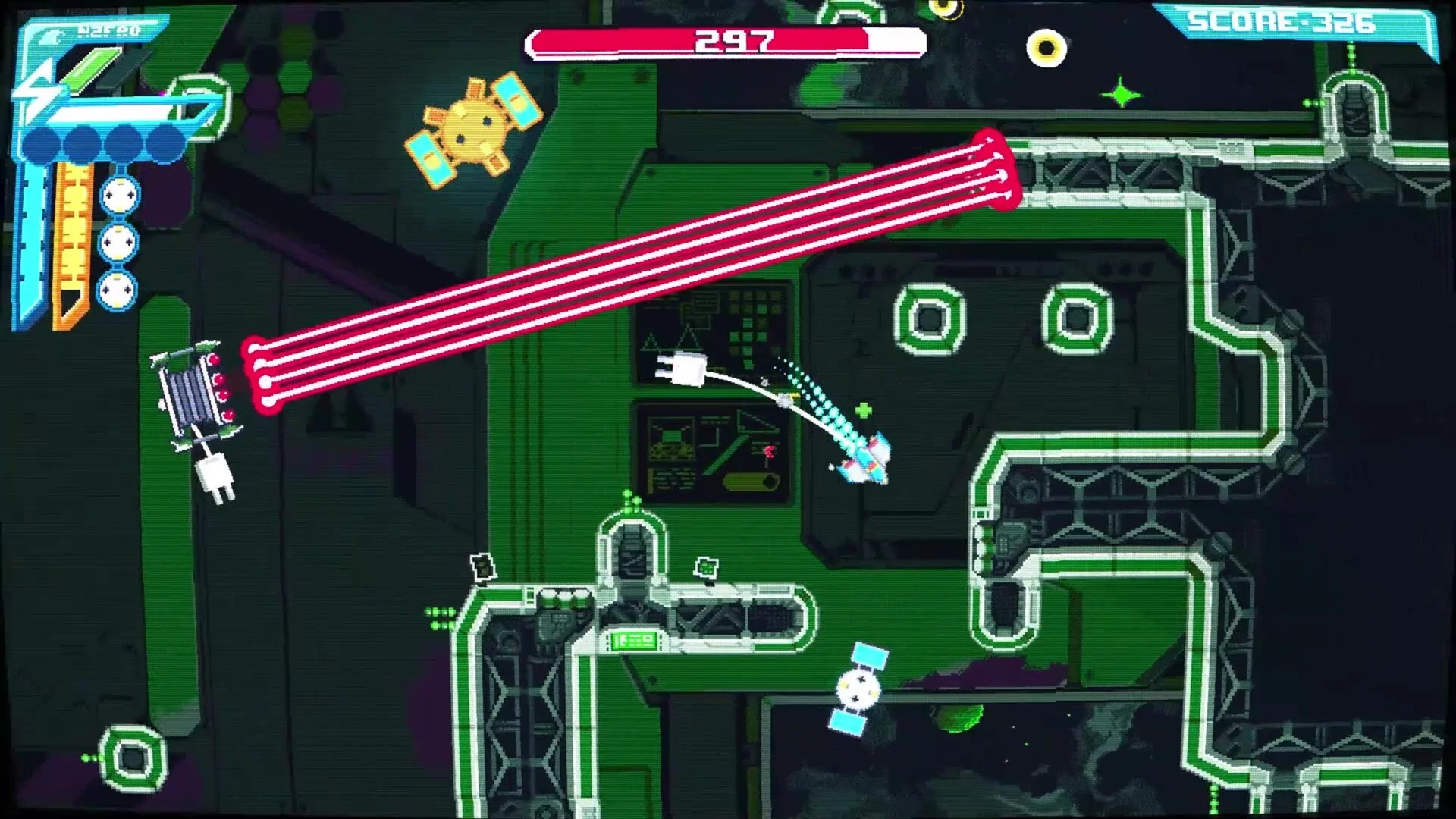 ギミック重視のパズル的な戦闘 * **メイン要素**: プレイヤー機体から放たれる強力な多重レーザー照射