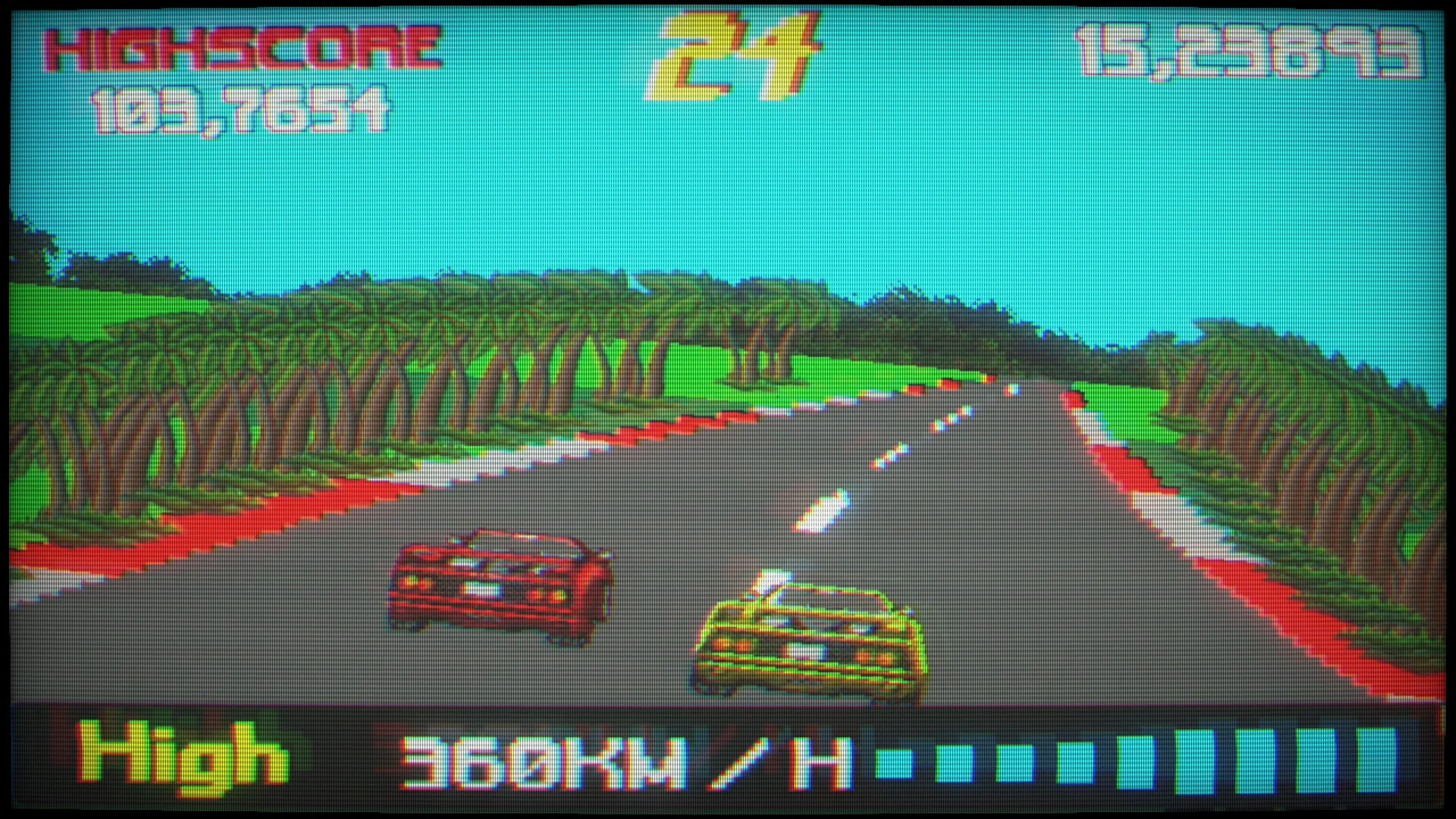 レースゲームのプレイ画面 1