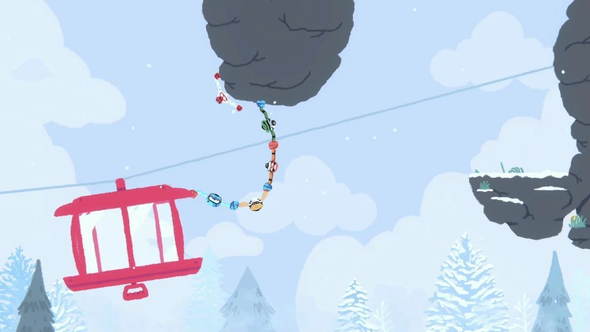 『Heave Ho 2』ゲームプレイ画面(雪山ステージ)