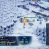 雪原の戦場でユニットが配置されたターン制戦略ゲームの戦闘画面