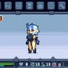 青い髪のキャラクターが表示されたゲームのステータス画面