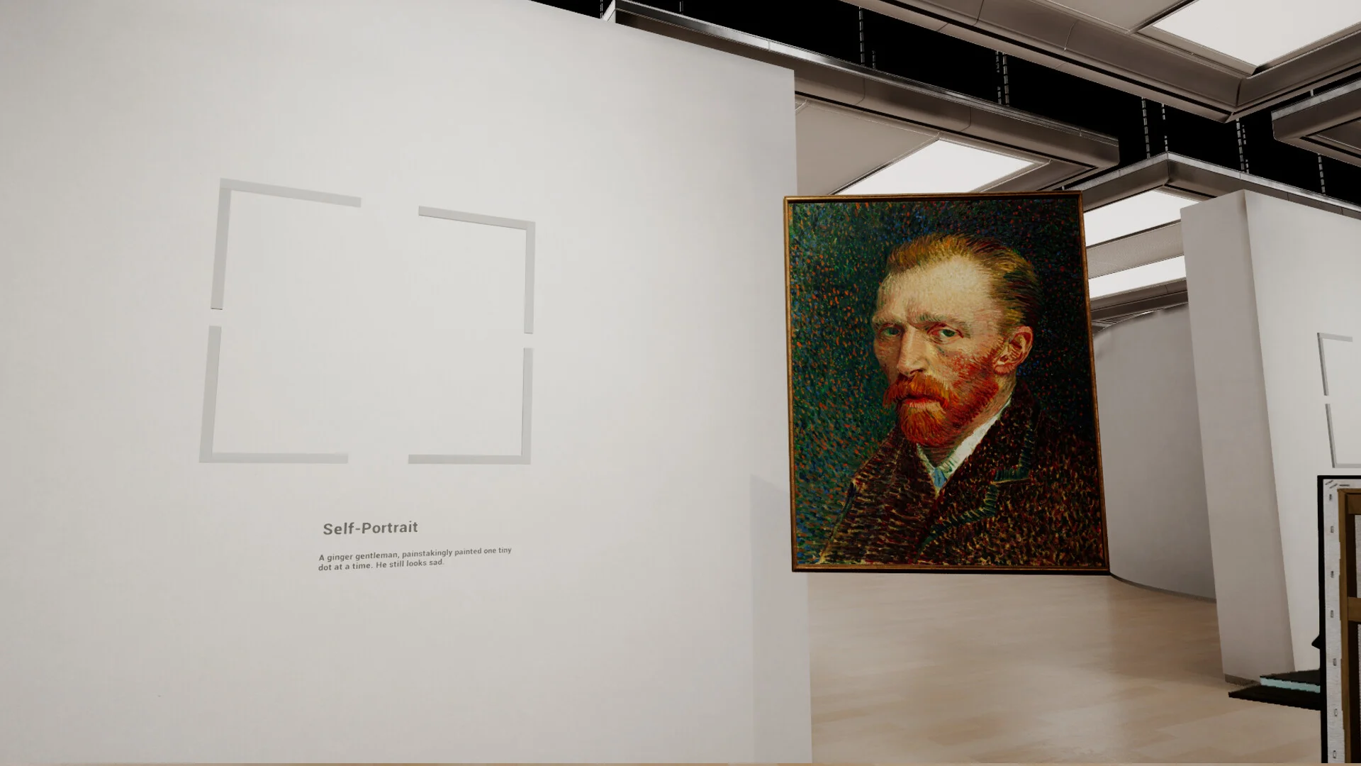 Self-Portraitと記された肖像画が展示室の壁に掛かっている