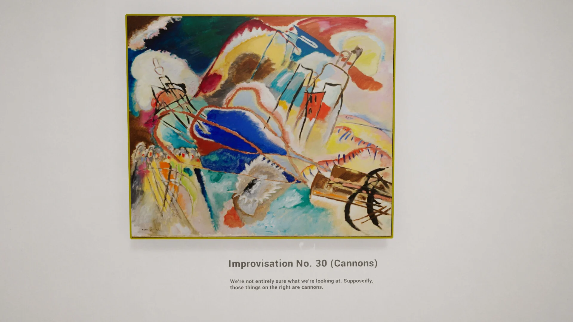 Improvisation No. 30 (Cannons)の色彩豊かな抽象画