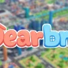Dearbnbのロゴと、ぼかした等角視点の街並みを背景にしたキービジュアル