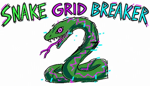 『Snake: Gridbreaker』のタイトルロゴと緑色の蛇のイラストのキービジュアル