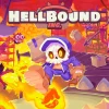 『HELLBOUND INC.』キーアート。炎の中を駆けるドクロの配達員と悪魔たち