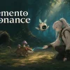 『Memento Resonance』キーアート。森で少女がキノコを背負ったモンスターと共鳴する場面