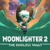 『Moonlighter 2: The Endless Vault』のキーアート。剣を持つ主人公が洞窟を駆ける