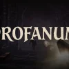暗い中世の回廊を背景にしたホラーRPG『PROFANUM』のキーアート