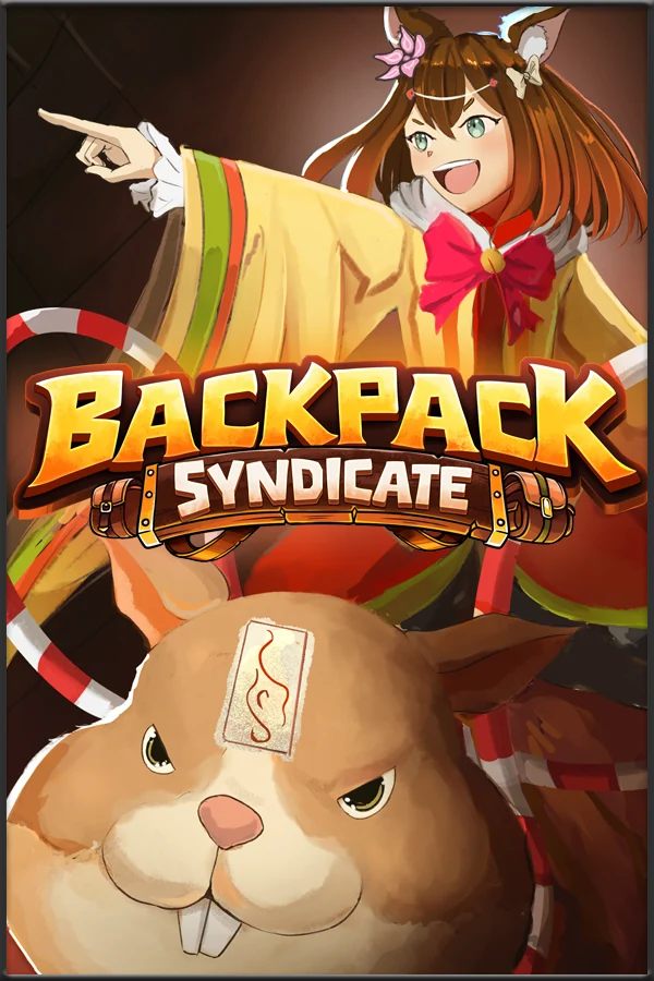 『Backpack Syndicate』のキービジュアル。指をさす和装の少女と大きなウサギ