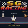 『SG Racing』のタイトル画面。ロボットや動物たち5体のキャラクターが並ぶ