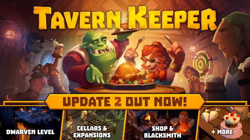 Tavern Keeper アップデート2配信中を告知するキービジュアル
