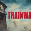 『Trainwatch』のキービジュアル。霧の踏切脇の信号塔と赤いタイトルロゴ