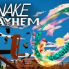 『Snake Mayhem』キービジュアル。炎の車輪になったヘビが建物を破壊する場面