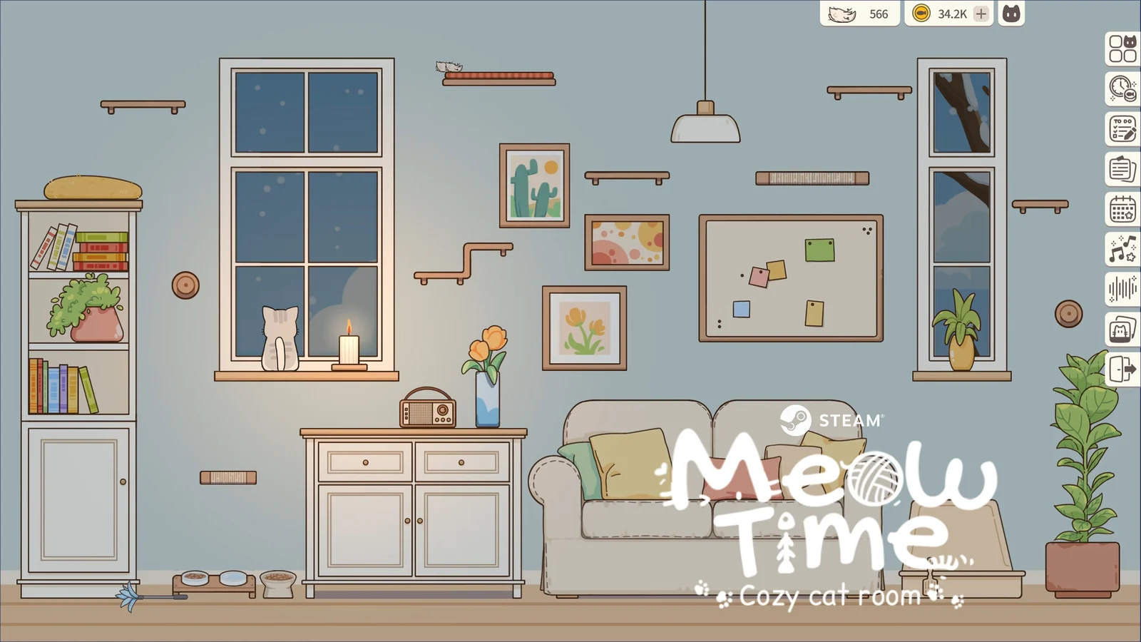 Meow Time: cozy cat room Steamスクリーンショット8